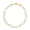 Two-Tone Textured Double Oval and X Bracelet