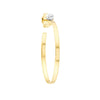 Two-Tone Open End Hoop Earrings with 1/15tcw Diamond Bezel