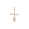Rose Two-tone Framed Vine Cross Pendant