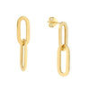 Double Flat Oval Link Dangle Earrings