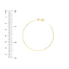 50mm Open End Hoop Earrings with 3pt Diamond Bezel