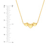 Grouped 3 Hearts Cable Necklace