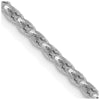 14K White Gold 1.6mm D/C Open Franco Chain