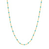 Light Turquoise Enamel Bead on Piatto Chain