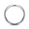 14K White Gold 6mm - Beveled Edge Satin Finish Men's Wedding Band