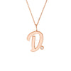 Script “D” Initial with Diamond Bezel Necklace