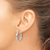 14K White Gold Polished Hoop Earrings