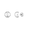 Sterling Silver 10mm Diamond-Cut Dome Stud Earrings
