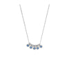 Mini Sapphire Bezel and Bead Station Necklace