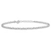 Sterling Silver Rhodium-plated Beaded 9 inch Plus 1 inch Extender - Total 10 inch Anklet