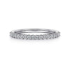 14K White Gold Shared Prong Set Diamond Wedding Band