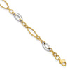 14K Two-tone Polished Fancy Link Bracelet
