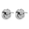 14K with White Rhodium Plating Knot Polished D/C Post Earrings