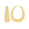 Graduated Shrimp Oval Hoop Earrings