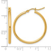 14K 2x30mm Polished Hoop Earrings
