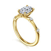 14K Yellow Gold Oval Diamond Engagement Ring