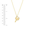 Fluted Diamond Frame Key Pendant on Paper Clip Chain
