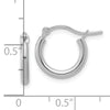 14K White Gold 2x12mm Polished Hoop Earrings
