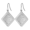 Sterling Silver Rhodium-plated Shepherd Hook Earrings