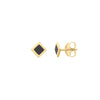 Onyx Enamel Rhombus Stud Earrings