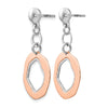 Sterling Silver Rose Gold-plated Post Dangle Earrings