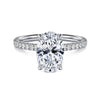 14K White Gold Oval Diamond Engagement Ring