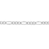 Sterling Silver 8.4mm Concave Figaro Chain with Lobster Lock