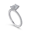 14K White Gold Oval Diamond Engagement Ring