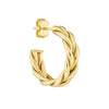 Braided 1/2 Round Hoop Earrings