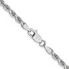 14K White Gold 3mm Diamond-cut Rope Chain