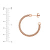 Plated Sterling Silver Beaded Hoop Earrings