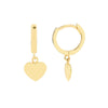 Mini Huggie Hoop Earrings with Heart Drop