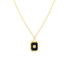 Black Enamel Octagon Medallion Necklace
