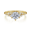 14K Yellow Gold Round Diamond Engagement Ring