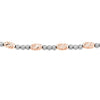 Sterling Silver White and Rose D/C Beads Bolo Bracelet