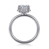 14K White Gold Round Hidden Halo Diamond Engagement Ring