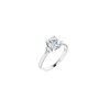 14K White 6.5 mm Round Engagement Ring Mounting