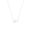 Sideways Mini Cross Adjustable Necklace