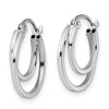 14K White Gold Polished Hinged Hoop Earrings