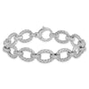 Sterling Silver Rhodium-plated CZ Woven Link Bracelet