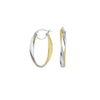 Two-Tone Curved Oval Hoop Earrings