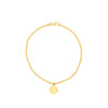 2.0mm Beaded Chain w/Dangle Disc Bracelet