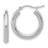 14K White Gold Polished Hoop Earrings