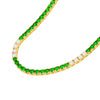 2-1/4tcw Diamond &amp; 2.4mm Tsavorite Tennis Necklace