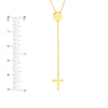 Cross Lariat Necklace with Disc