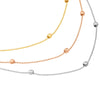 Tri-Color Bib Necklace with Diamond-Cut Beads