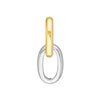 Two-Tone Dangle Oval Hoop Earrings