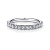 14K White Gold French Pavé Diamond Wedding Band