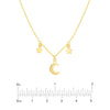 Crescent Moon and Star Drops Necklace