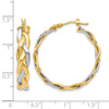 10K w/Rhodium Polished Braided Hoop Earrings